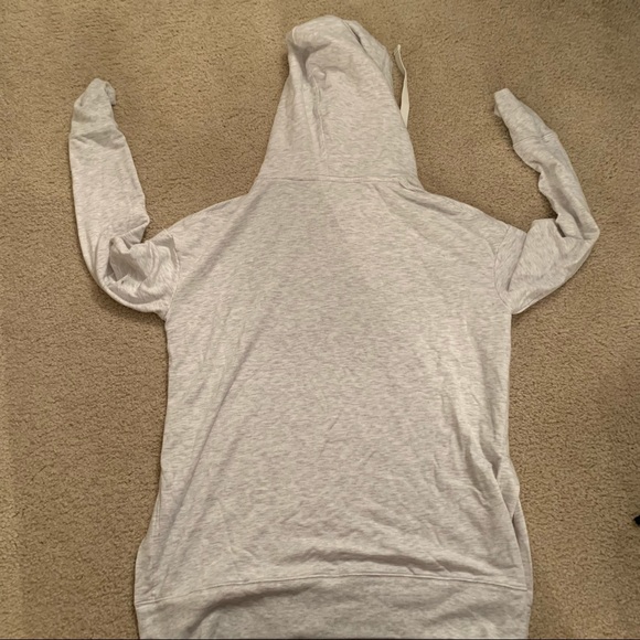 Athleta Light Heather Gray Slit Side Hoodie Sweatshirt - Picture 6 of 6